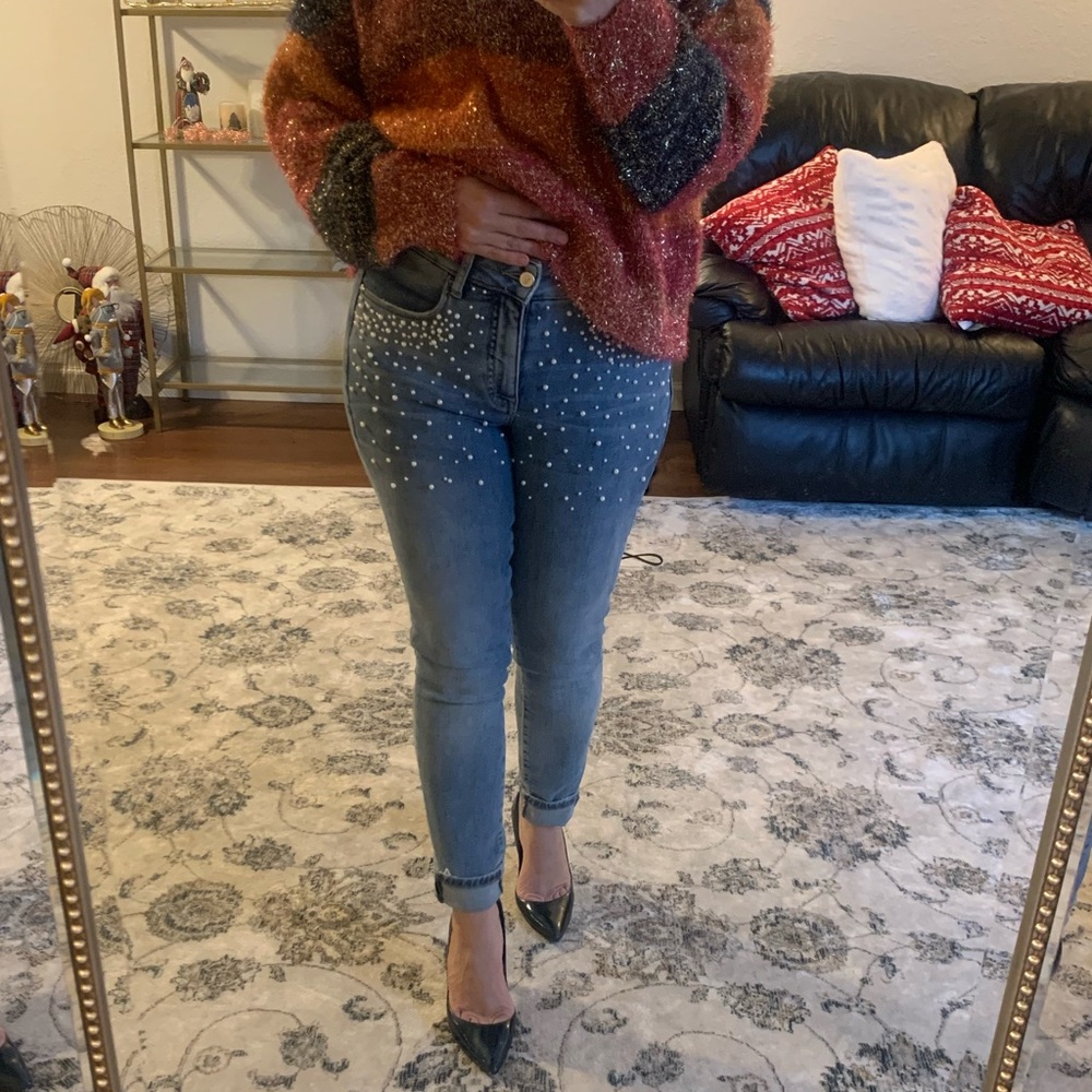 Pilcro beaded jeans